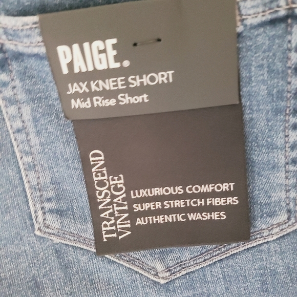 NWT PAIGE Jax knee short mid-rise short jeans, transcend vintage - Picture 3 of 7